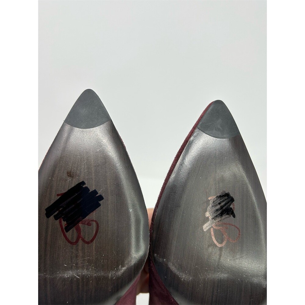 Stuart Weitzman Burgundy Pointed Toe Stiletto Pump Heels Crisscross Size 10 M - Picture 10 of 12